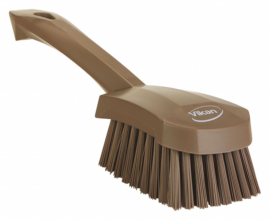 SCRUB BRUSH, SHORT HANDLE, ERGONOMIC DESIGN, HARD BRISTLES, BRN, 270 X 70 MM, PP/POLYESTER
