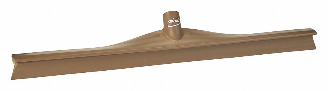 FLOOR SQUEEGEE, FOR EURO THREADED HANDLE, SINGLE BLADE, BROWN, 24 IN, PLASTIC/RUBBER
