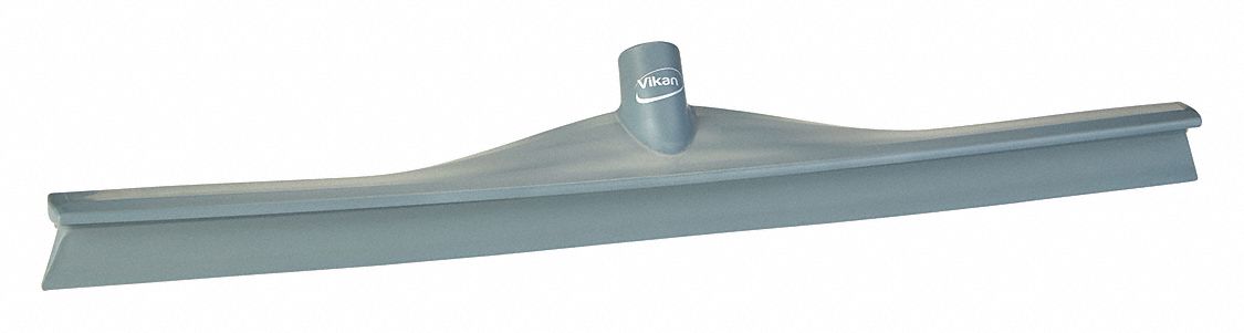 FLOOR SQUEEGEE, FOR EURO THREADED HANDLE, SINGLE BLADE, GREY, 24 IN, PLASTIC/RUBBER