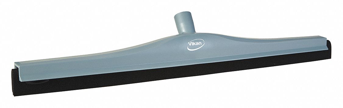 FLOOR SQUEEGEE, FOR EURO THREAD HANDLE, DOUBLE BLADE, GREY, 24 IN, PLASTIC/FOAM RUBBER