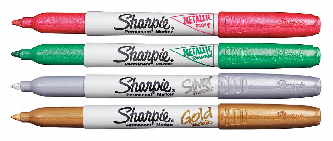 gold and silver permanent marker pens
