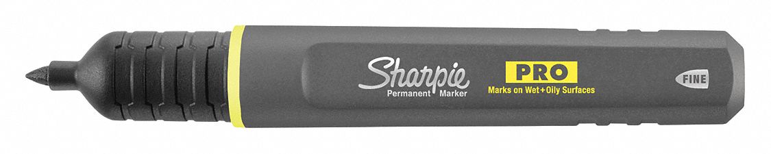 Permanent Marker: Black, Capped, Fine, Permanent Ink, Single Tips, Std, Sharpie® PRO