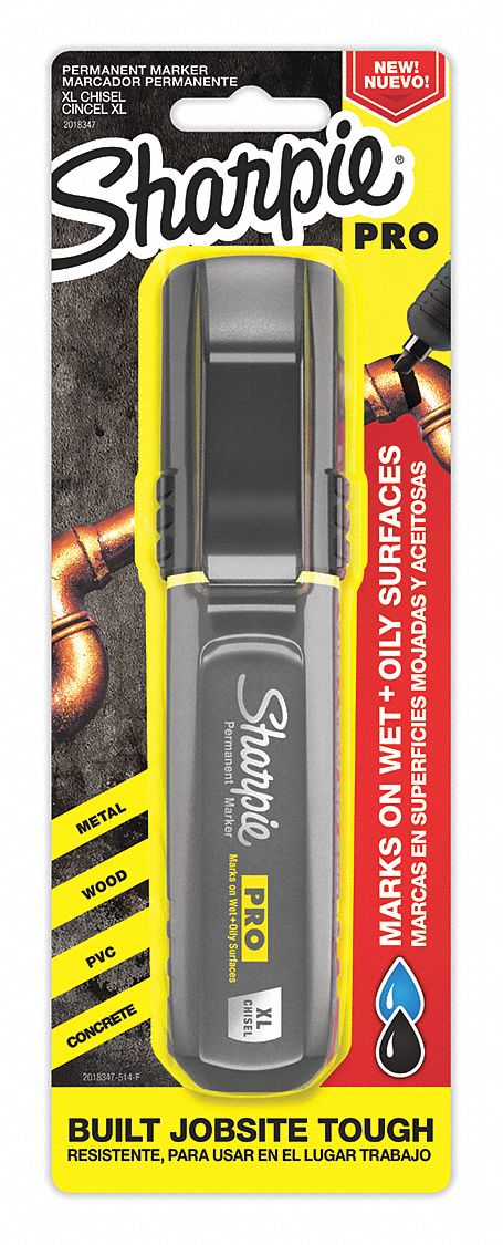 Permanent Marker: Black, Oversized Chisel, Permanent Ink, Capped, Single Tips, Wide