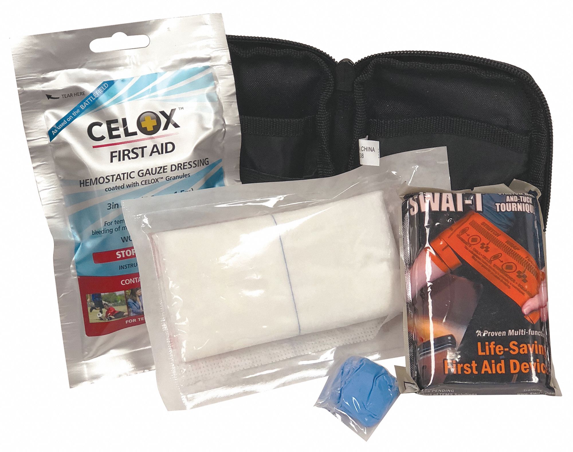 Pocket Trauma Kit,  1 People Served,  Number of Components 5,  Number of Pockets 1