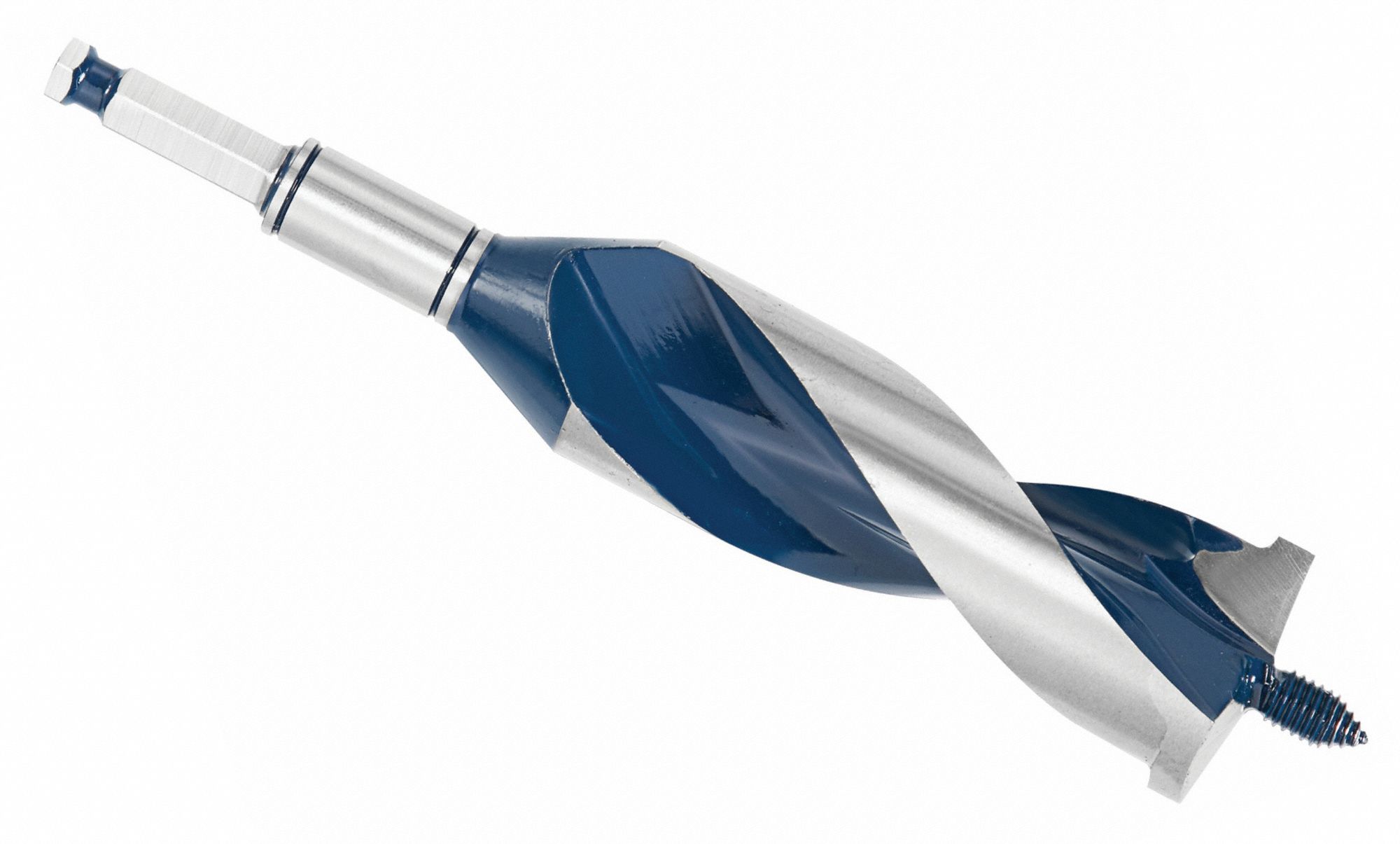 Hybrid Drill Bit: 1 1/4 in Drill Bit Size, 1.2 Decimal Equivalent, 4 in Flute Lg, Hex Shank