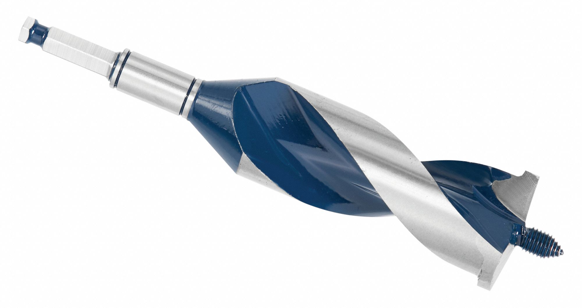 Hybrid Drill Bit: 1 3/8 in Drill Bit Size, 1.3 Decimal Equivalent, 4 in Flute Lg, Hex Shank