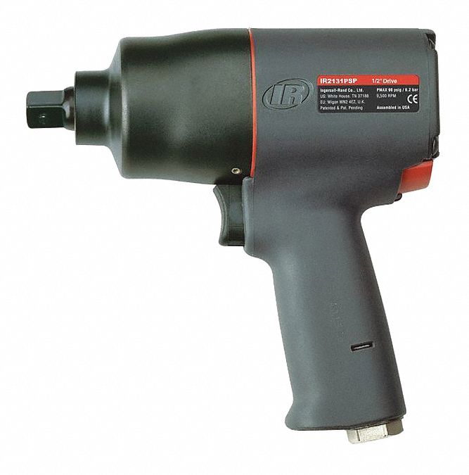 INGERSOLL RAND Air Powered, Impact Wrench, 90 psi, 600 ftlb Fastening
