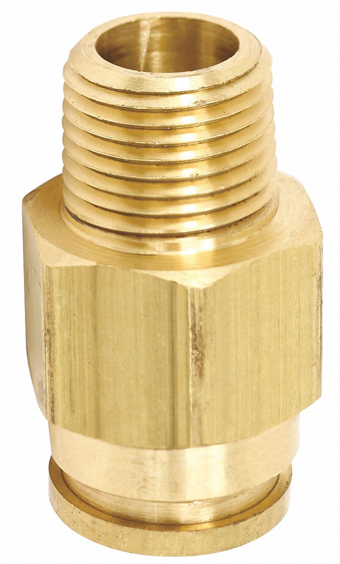 Brass, Push-to-Connect x MNPT, Connector - 499L55|68PTC-4-6