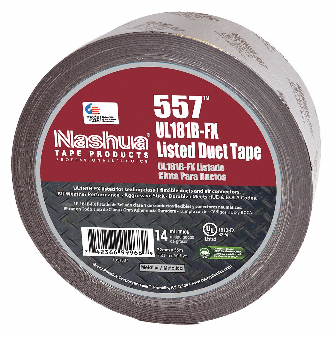 Nashua Pro-Grade Code Approved Duct Tape - UL 181B-FX Listed - Pro-Grade  Code Approved Duct Tape