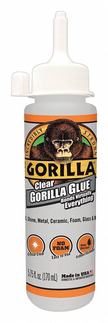 Gorilla 5.75 Oz Bottle Glue, Begins To Harden: 5 Min, Clear - 499l87 