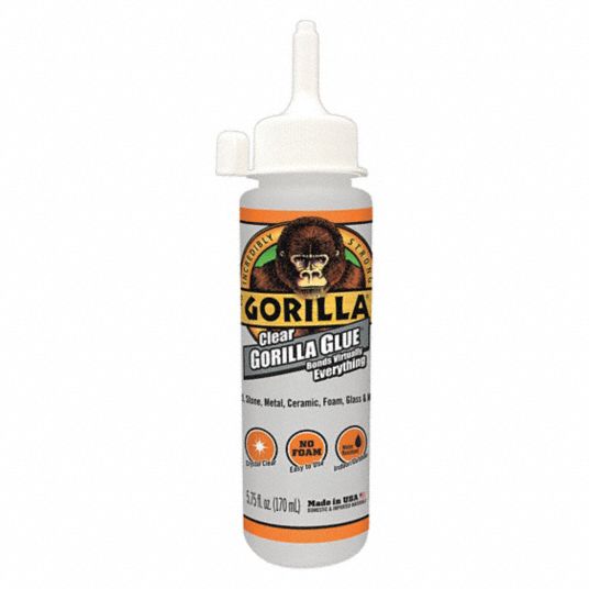 GORILLA 5.75 oz Bottle Glue, Begins to Harden: 5 min, Clear - 499L87 ...