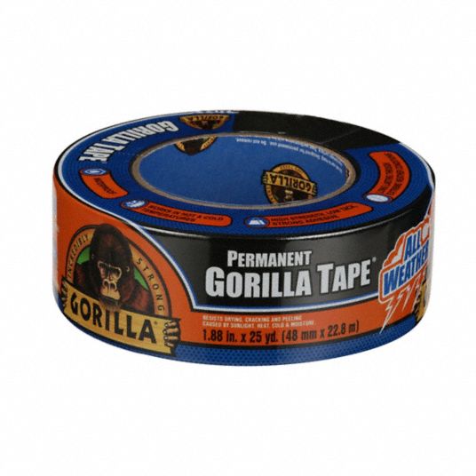 GORILLA Duct Tape Gorilla, Light Duty, 1 7/8 in x 25 yd, Black