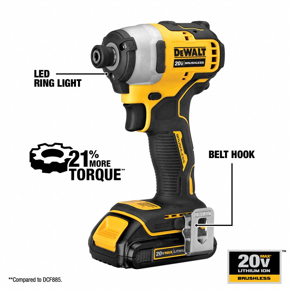 DEWALT Cordless Impact Driver Kit 20V DC Volt, 2 Tools, 1/2 in Drill