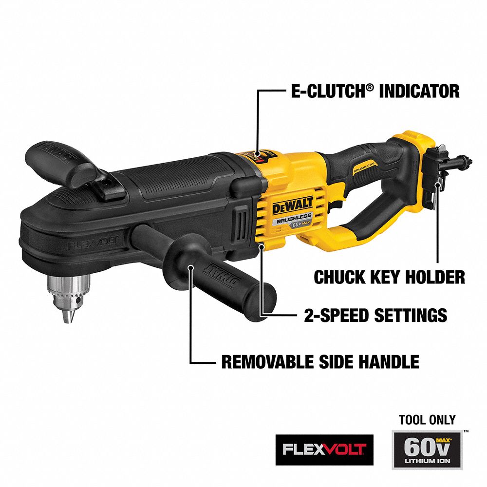 DEWALT Drill, Cordless, 1/2 in Chuck Size 499M17DCD470B Grainger