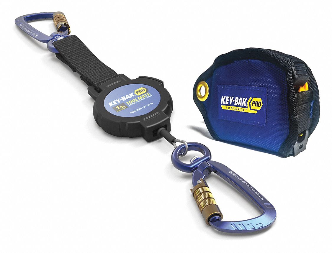 Retractable Tool Tether and Tape Pouch: 1 lb Wt Capacity, Includes (1) Retractable Tether, TOOLMATE®