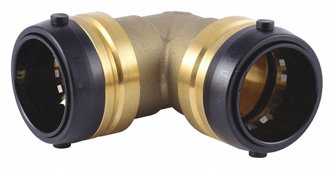 SHARKBITE DZR Brass Swivel Elbow, 90 Degrees, 11/2 in Tube Size