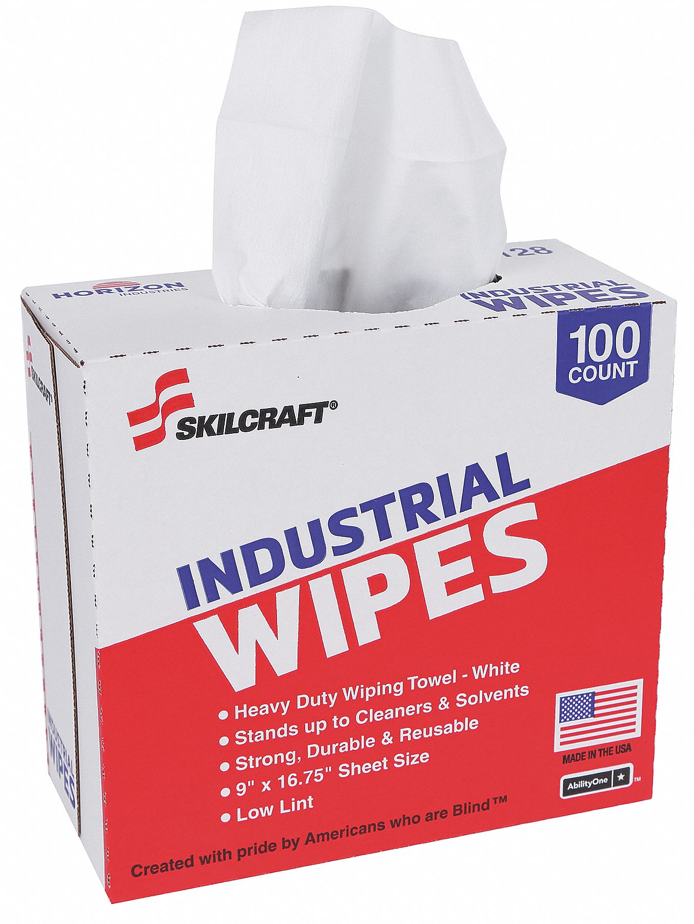 ABILITY ONE Dry Wipe, Skillcraft, 9 in x 16 3/4 in, Number of Sheets