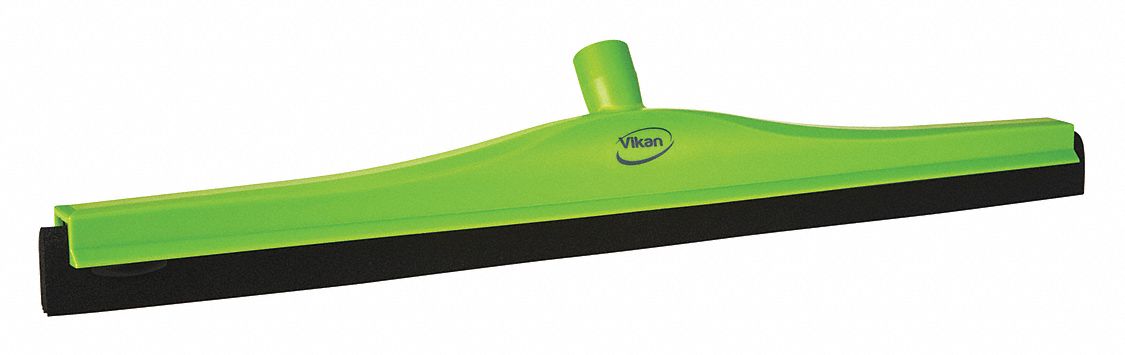 FLOOR SQUEEGEE, FOR EURO THREADED HANDLE, DOUBLE BLADE, LIME, 24 IN, PLASTIC/FOAM RUBBER