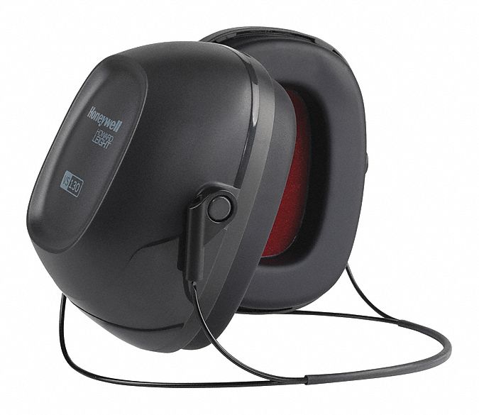 Earmuffs: Behind-the-Neck Earmuff, Passive, 28 dB NRR, Foam, Black