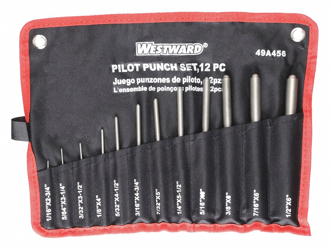 PILOT PUNCH SET ALLOY STEEL 12 PC