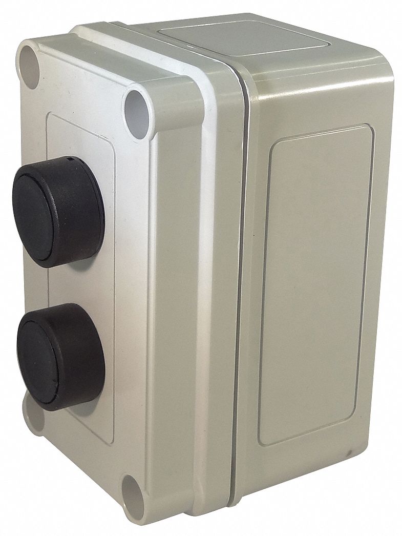 Control Station: (2) Flush Push Buttons, 0 Pilot Lights, 2NO/2NC, No Legend, (2) Momentary