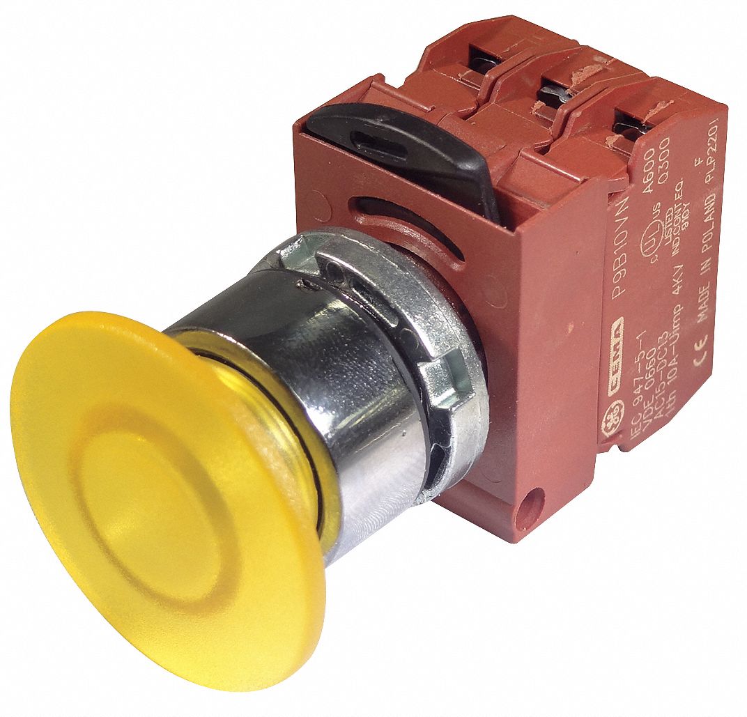 ABB Illuminated Push Button: Momentary, Yellow, 24V AC/DC, LED, 1NO/1NC ...