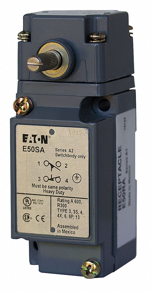 Heavy Duty Limit Switch, 600VAC Voltage Rating, 10 Amps, Side Actuator Location