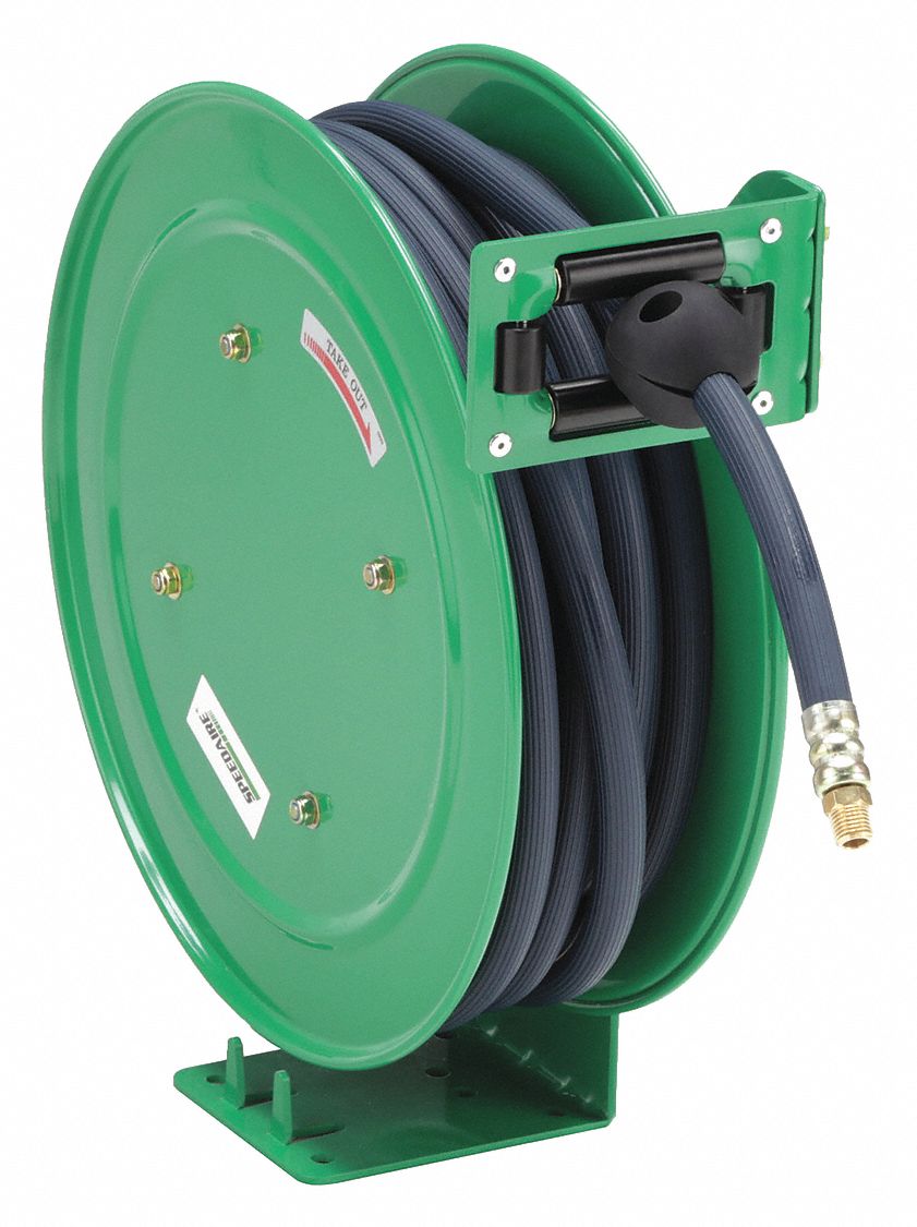 SPEEDAIRE 2CUA9 Spring Return Hose Reel, 1/2 in Hose Dia., 50 ft