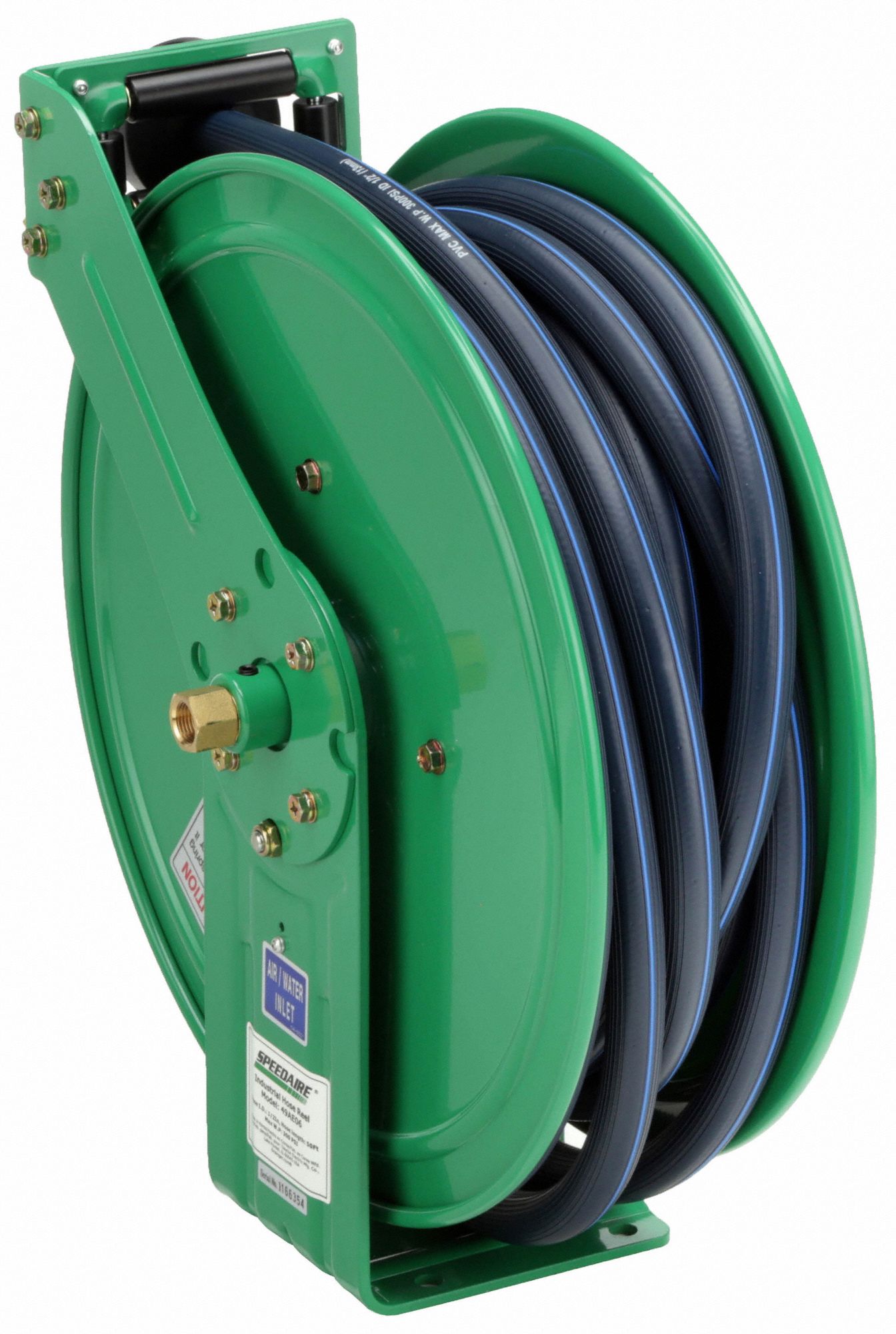 SPEEDAIRE Spring Return Hose Reel, Air, Water, 300 psi, Hose Capacity