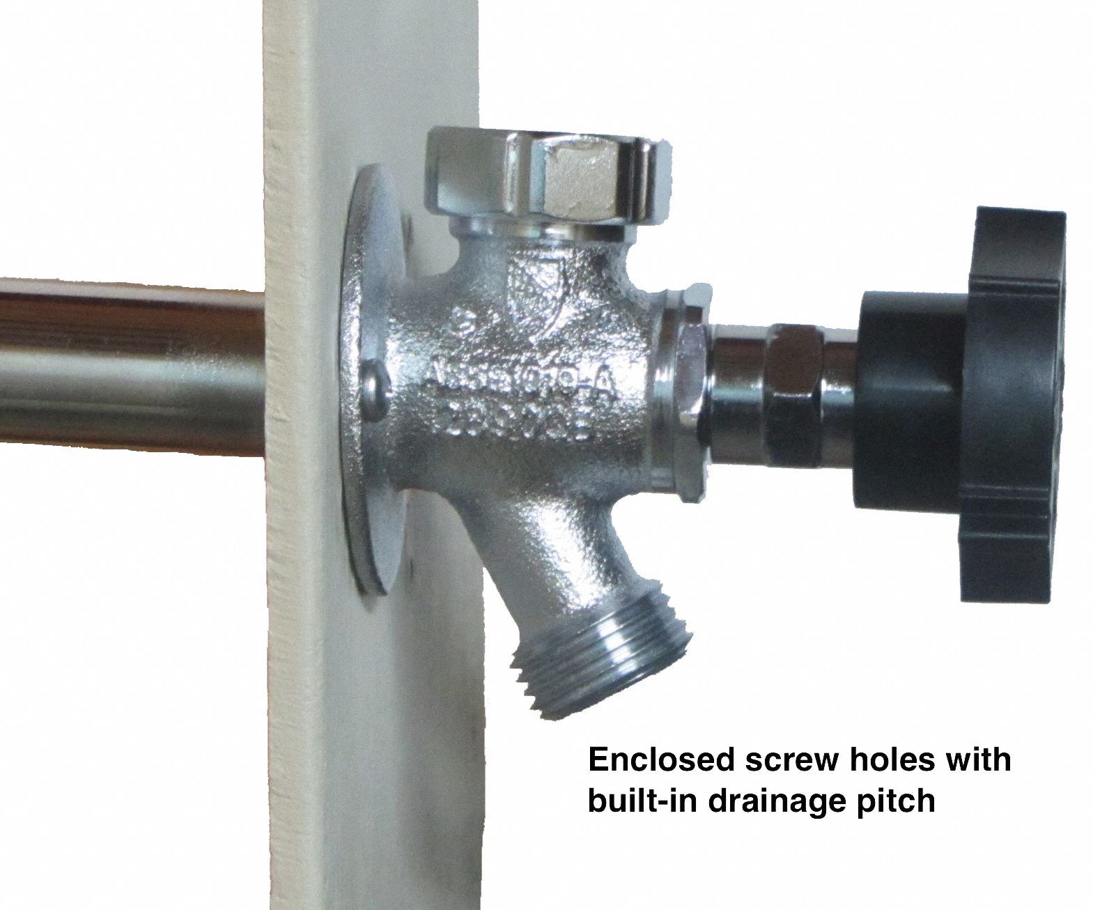 QUARTER BALL 14 inL Brass Ball Valve Frost Proof Sillcock, ABS Handle