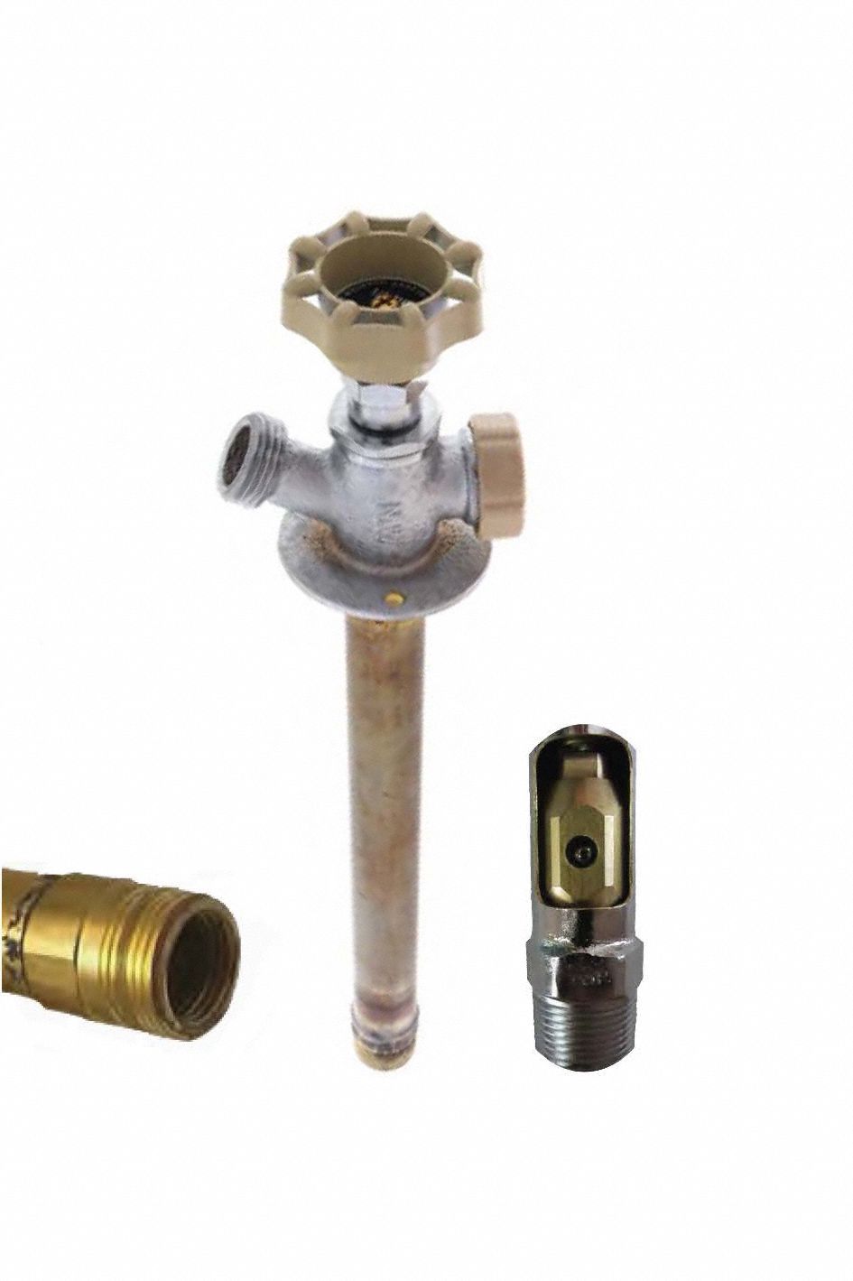 Ball Valve Sillcock: Quarter-Turn, Brass, Nickel, Plastic, 3/4 in Inlet Connection Size