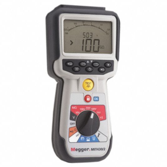 MEGGER, 0.01 ohm to 1 megaohm, CAT IV 600V, Megohmmeter - 49AG75|MIT430 ...