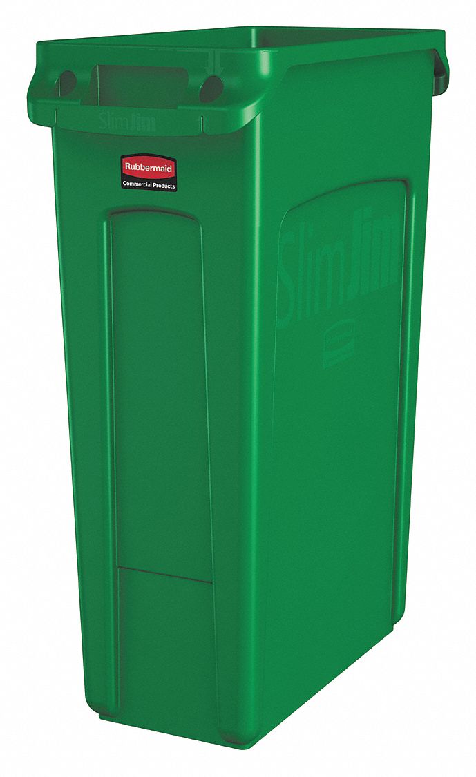 RUBBERMAID COMMERCIAL PRODUCTS 23 gal Rectangular Trash Can, Plastic