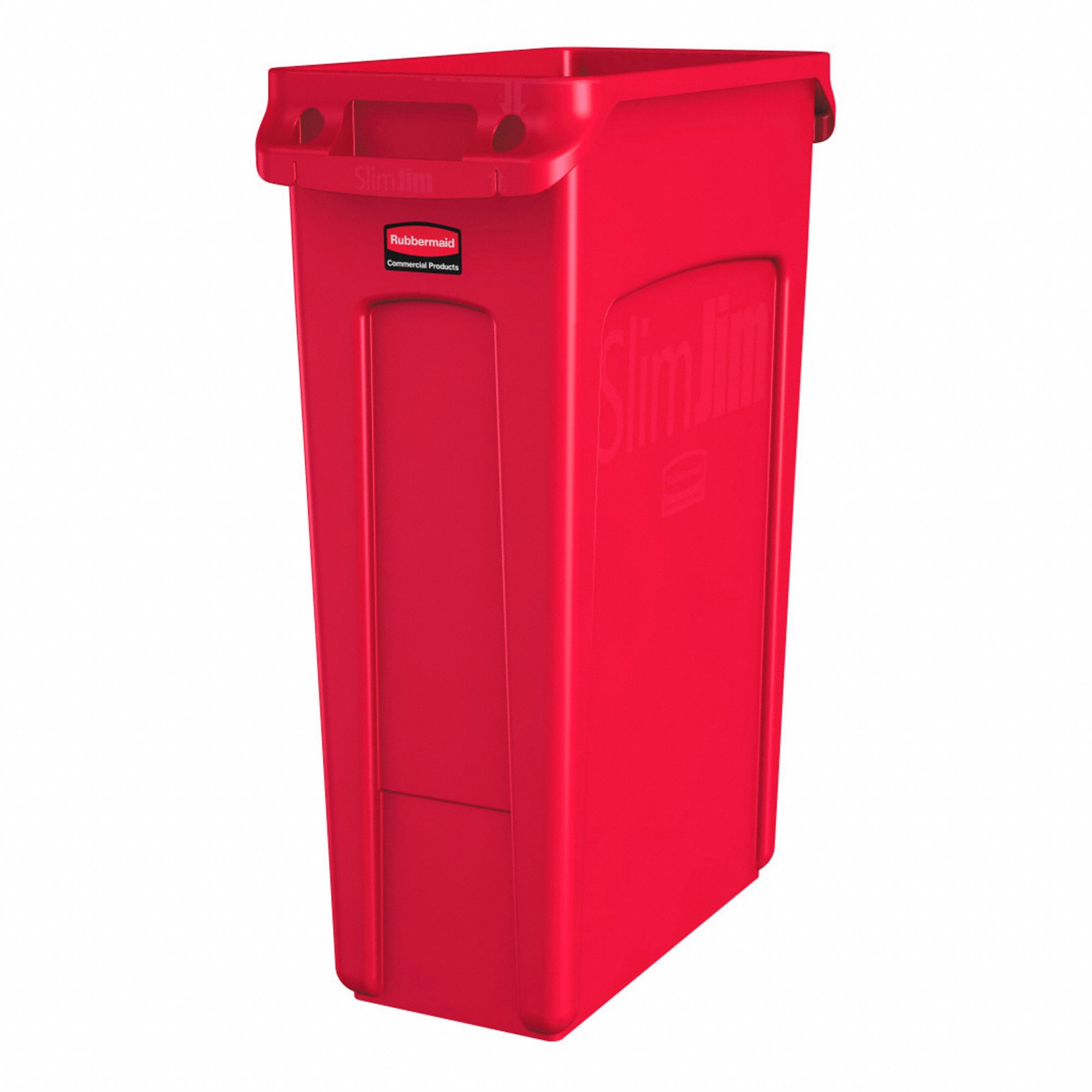 TRASH CAN, SLIM JIM, RECTANGULAR, RED, 23 GALLON CAPACITY