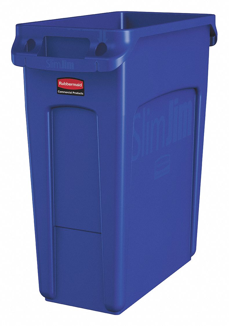 23 Gal. Skinny Plastic Home & Office Trash Can or Recycling Bin