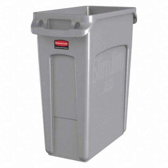 16 Gal. Skinny Plastic Home & Office Trash Can or Recycling Bin
