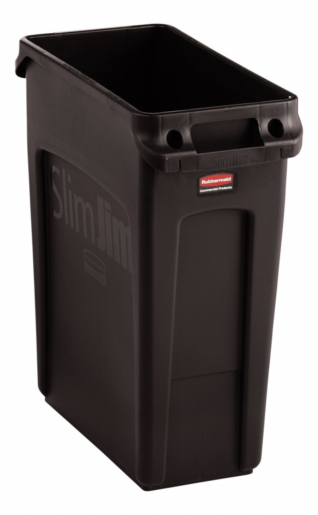 Rubbermaid 1955959 16 gal Rectangle Slim Trash Can, 22L x 11W x 25H,  Black