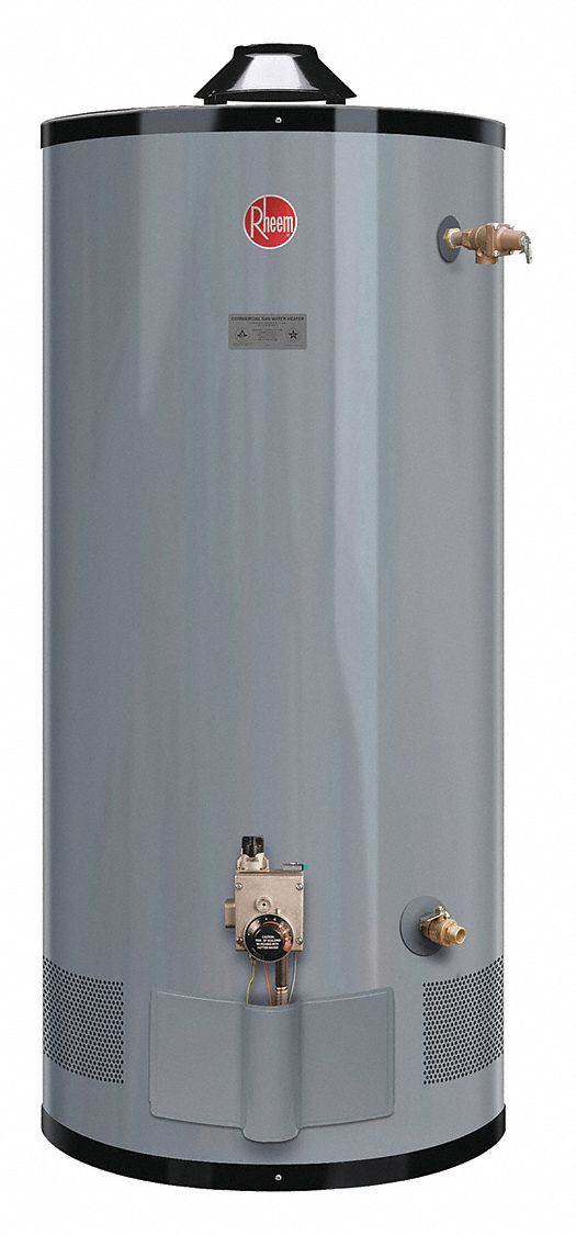 Commercial Gas Water Heater: Natural Gas, Low NOx, 48 gal, 60, 000 BTU, 61.75 in Ht