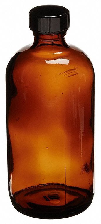 Bottle, 205 mm H, Amber, 94 mm Dia, PK12