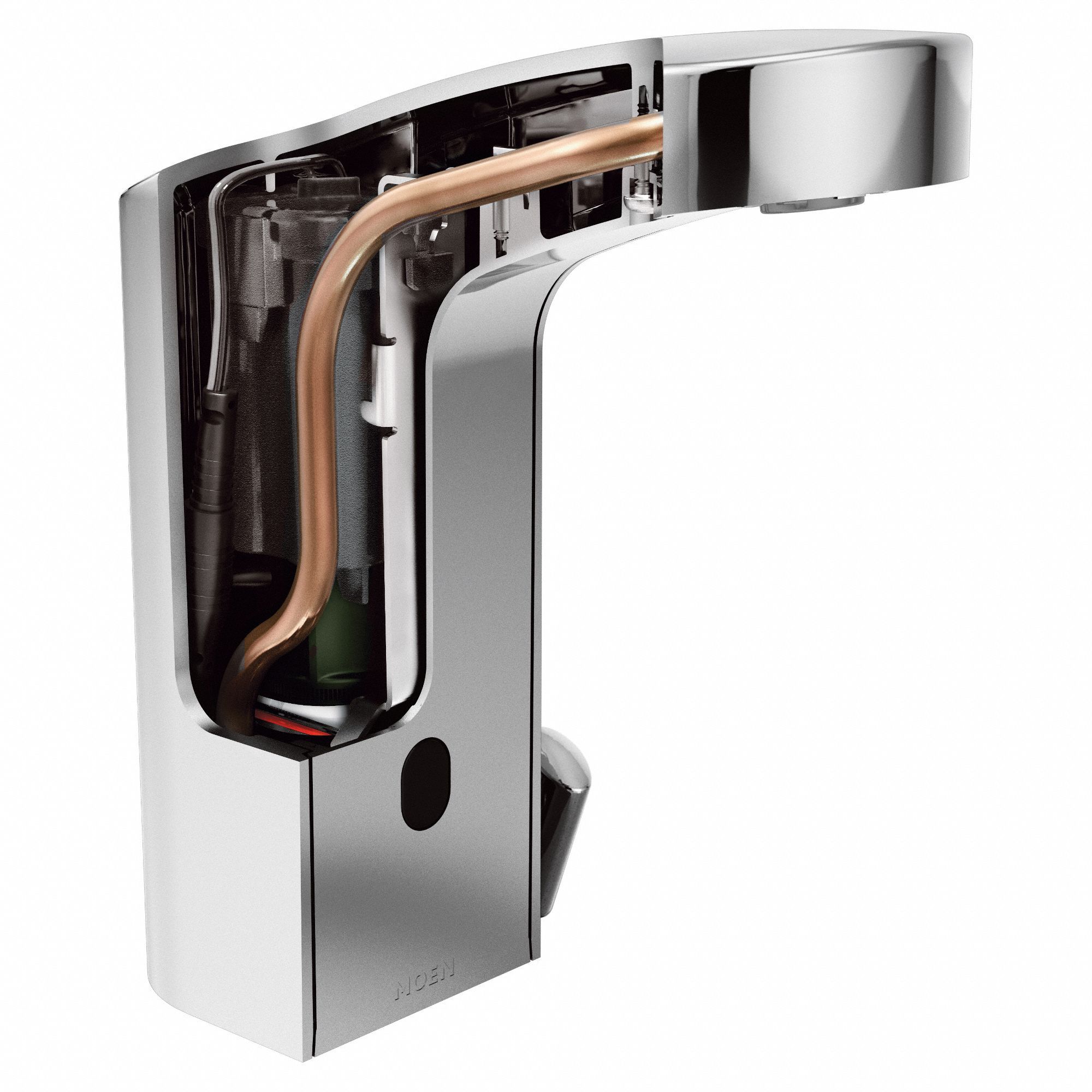 MOEN Chrome, Straight, Bathroom Sink Faucet, Motion Sensor Faucet