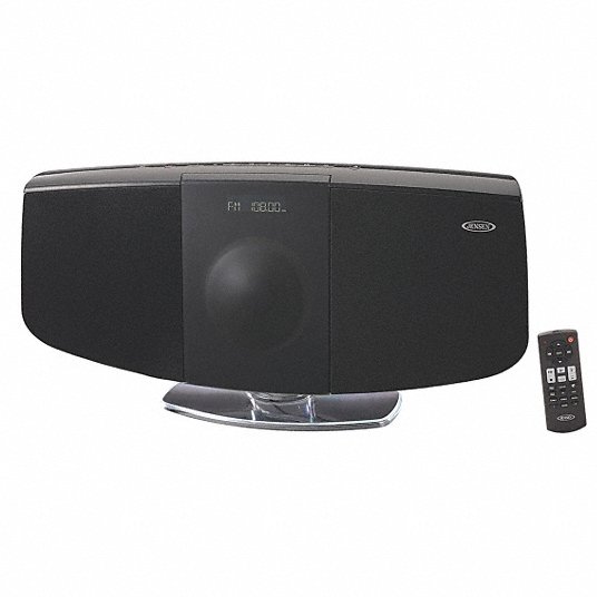 CD Music System with Alarm Clock: 9.7 in Ht, 21.5 in Wd, 4.5 in Dp, 1 1
