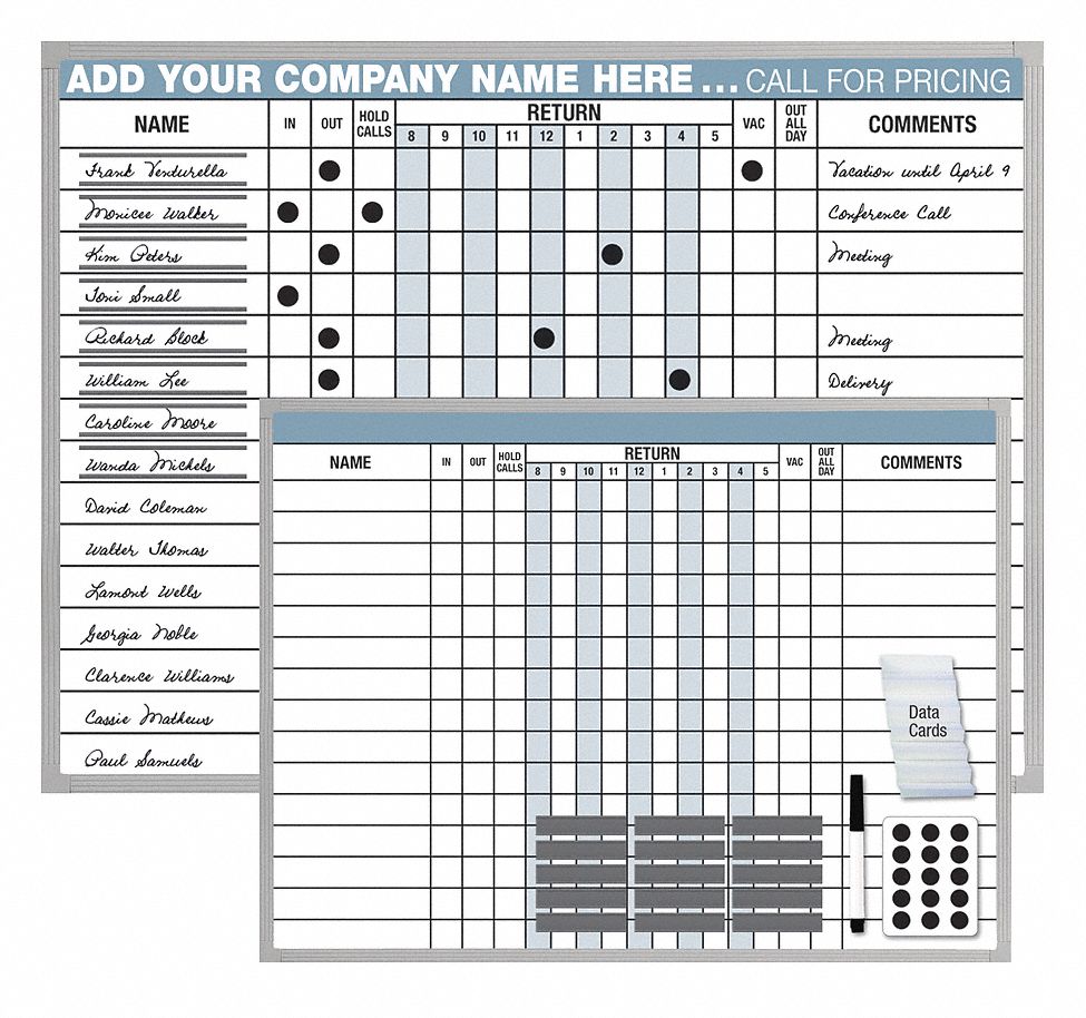 IN/OUT BOARD,18IN.HX24IN.W,SILVER FRAME