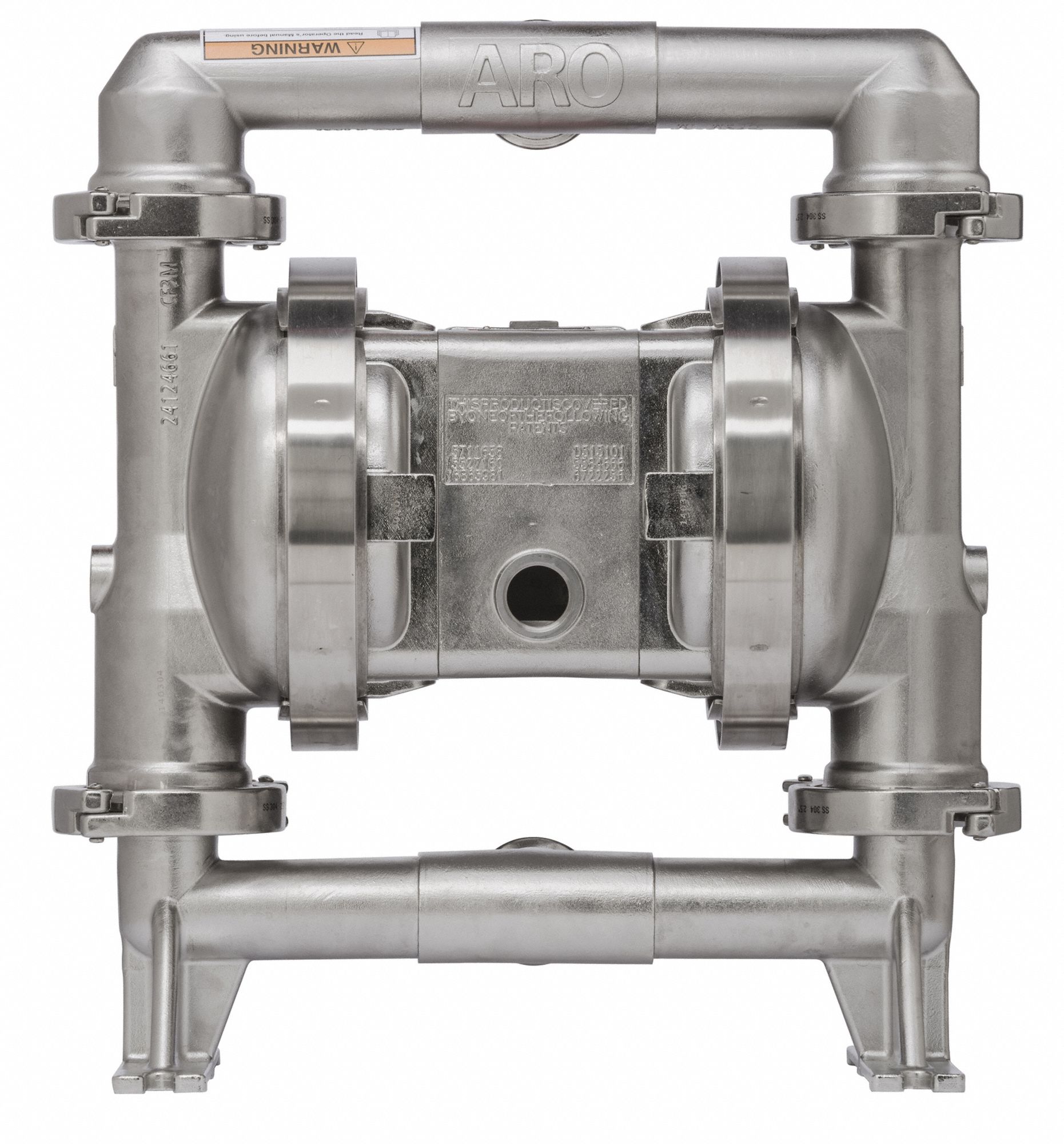 ARO Double Diaphragm Pump, 54 gpm Max. Flow, Santoprene(R), Flanged