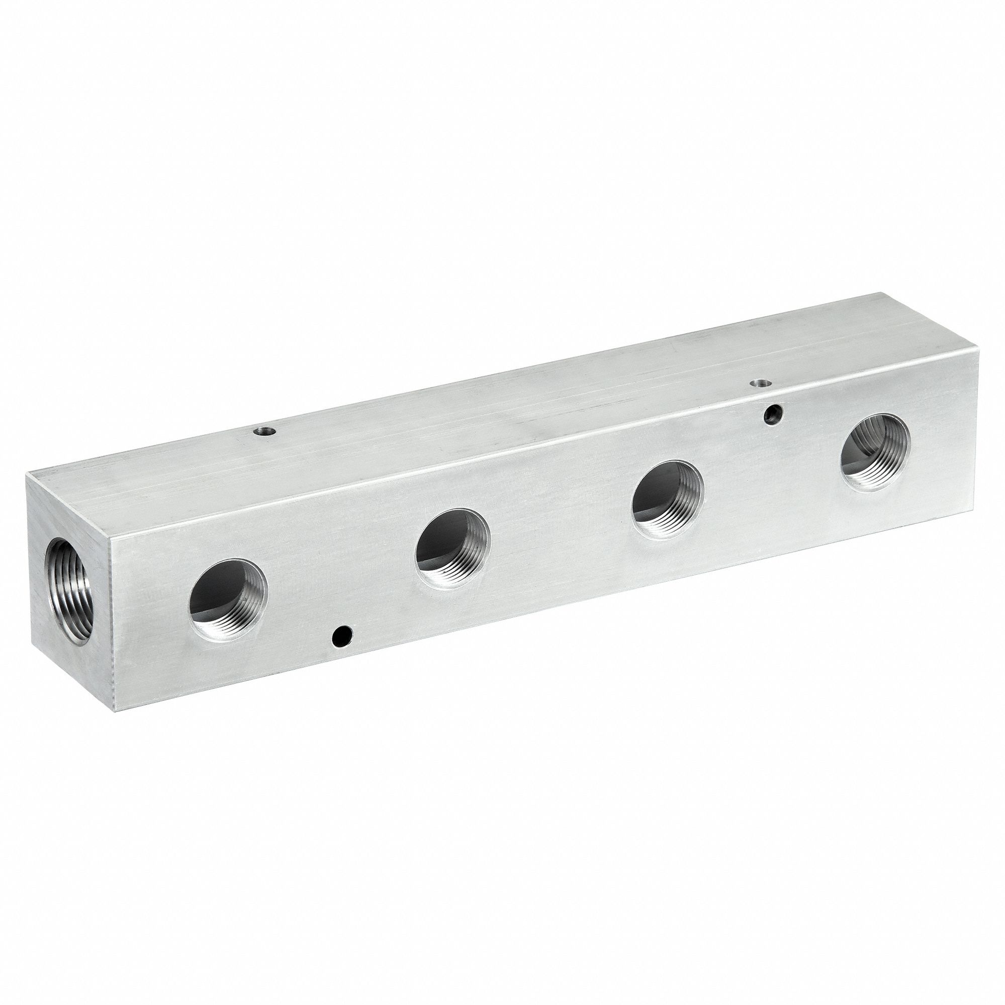 MANIFOLD: INLINE, 6061 ALUMINUM, 4 OUTLETS, 1 IN FEMALE NPT INLET, ¾ IN FEMALE NPT OUTLET