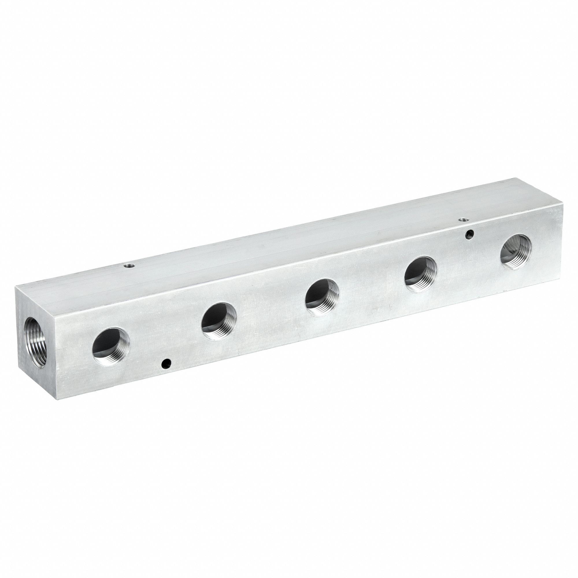 Pipe Manifold Fitting: Inline, NPT x NPT, Rectangle, Aluminum, 1 in NPT, 3/4 in NPT