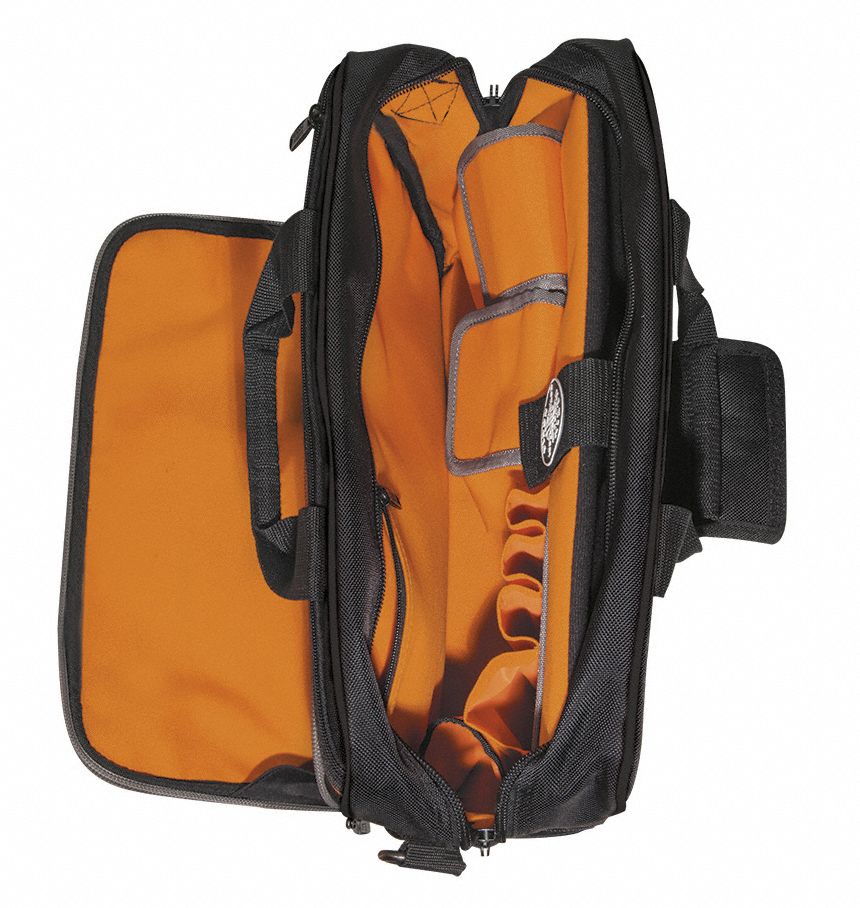 KLEIN TOOLS Tool Bag Polyester, 22 Pockets, 19 in Overall Wd, 6 1/2 in