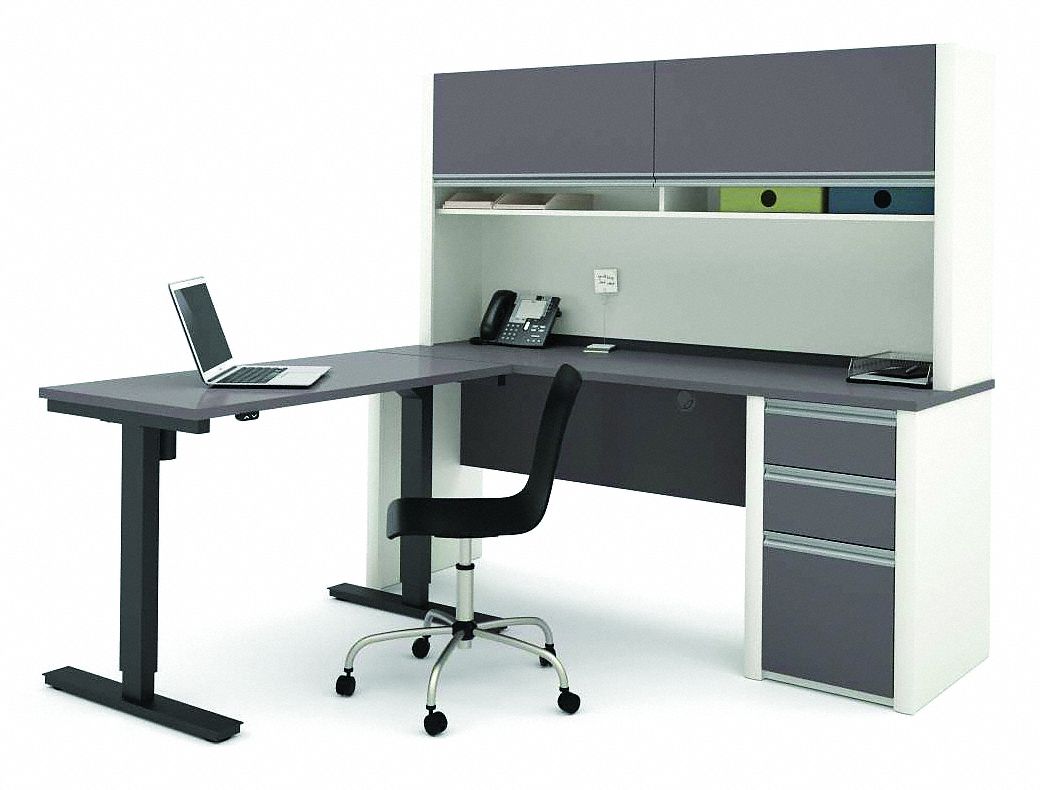 BESTAR, Connexion Series, 71 7/64 in Overall Wd, L-Shape Desk -  49AX21|93886-59 - Grainger