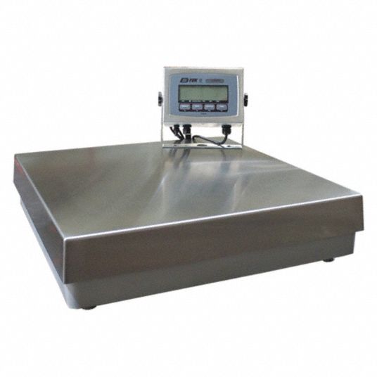 B-Tek Bench Scale: 500 lb WT Capacity, 24 in Weighing Surface Dp, 24 in Weighing Surface Wd, 0.1 lb