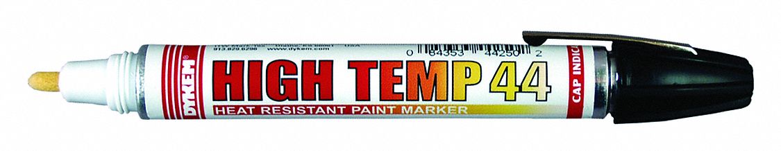 Liquid Paint Marker: 1.3 mm Tip Wd, Fiber Nib, Black, Point, Hot Surfaces