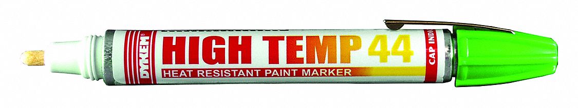 Liquid Paint Marker: 1.3 mm Tip Wd, Fiber Nib, Green, Point, Hot Surfaces